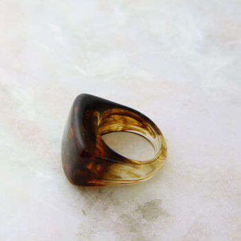 Amber Coloured Chunky Resin Ring, 3 of 7