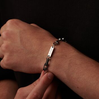 Silver Personalised Large Link Bracelet For Men And Women, 5 of 12