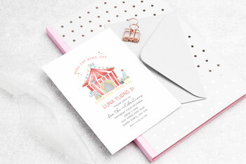 Party Invites Circus Time Set Of 10 With Envelopes, 3 of 3