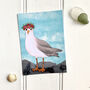 Floral Crown Seagull Postcard, thumbnail 1 of 3