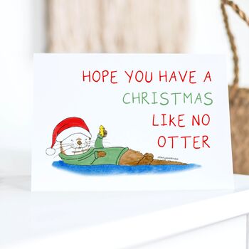 'Have A Christmas Like No Otter' Otter Christmas Card, 3 of 3