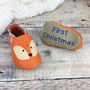 Personalised Christmas Fox Baby Shoes, thumbnail 1 of 6