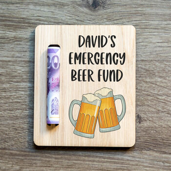Personalised Emergency Beer Fund Money Holder Magnet, 3 of 5