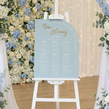 Modern Arch Acrylic Wedding Table Plan, 6 of 12