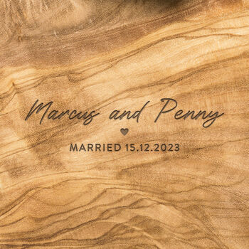 Personalised Engagement Olive Wood Serving Board, 5 of 6