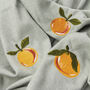 Personalised Orange Fruits Lightweight Embroidered Throw, thumbnail 4 of 5