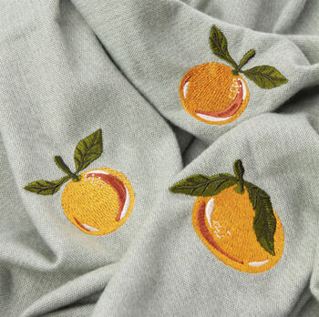 Personalised Orange Fruits Lightweight Embroidered Throw, 4 of 5