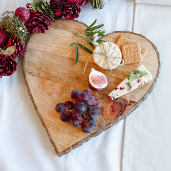 Personalised Love Heart Wooden Cheese Board, 3 of 8