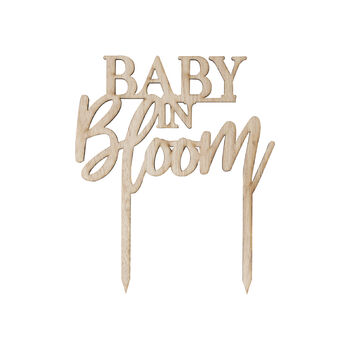 Wooden 'Baby In Bloom' Cake Topper, 2 of 3