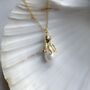 18 K Gold Octopus Necklace Gift Freshwater Pearl, thumbnail 3 of 8