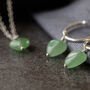 Green Aventurine Heart Open Hoop Earrings, thumbnail 4 of 5