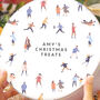 Personalised Christmas Ice Skating Pattern Cake Tin Gift For The Home, thumbnail 2 of 2