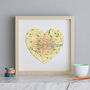 Personalised Location London Map Heart Print, thumbnail 1 of 4