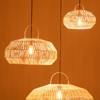 Small White Rattan Lampshade, 4 of 7