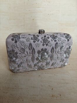 Handcrafted Raw Silk Pink Clutch Bag, 5 of 9