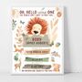 Personalised Keepsake Birth Print Lion And Friends, thumbnail 4 of 5