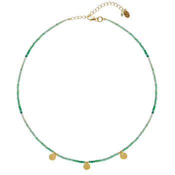 Be In Nature Green Onyx Gold Vermeil Beaded Necklace, 3 of 5