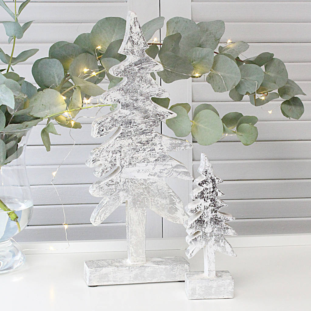 Silver Wooden Christmas Tree