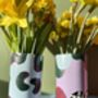 Cow Print Hand Painted Cylinder Vase, thumbnail 2 of 7
