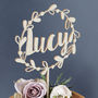Personalised Floral Name Wooden Cake Topper, thumbnail 6 of 6