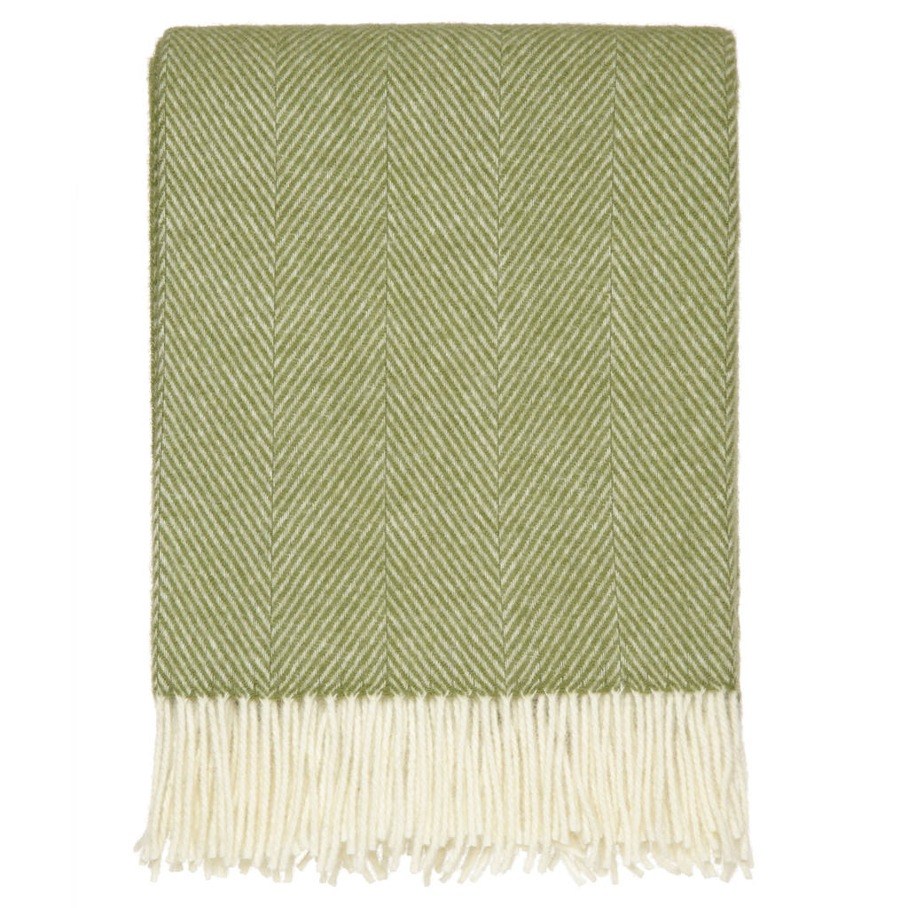 olive green herringbone throw by dreamwool blanket co