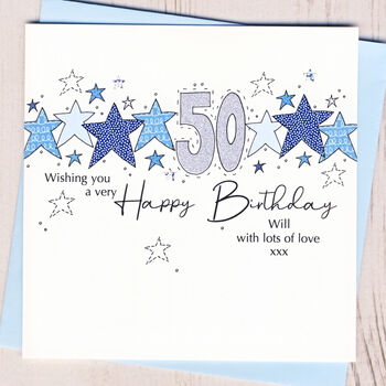 Personalised Starry 40th Birthday Card, 3 of 3