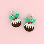 Christmas Pudding Earrings, thumbnail 1 of 3