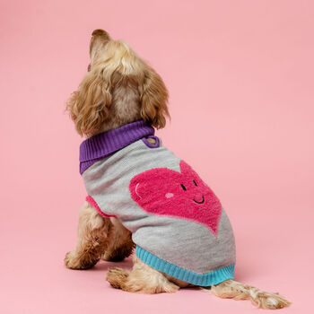 Heart Knitted Dog Jumper, 2 of 4