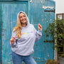 Grey Rainbow 'Peace And Love' Hoodie With Pockets, thumbnail 2 of 5