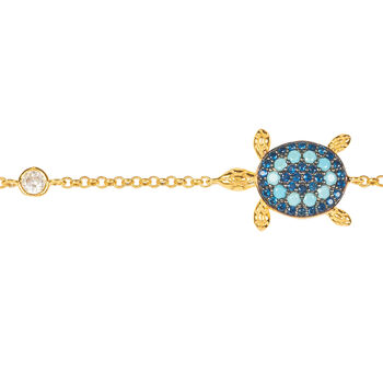 Turtle Turquoise Bracelet Gold Plated Silver, 3 of 4