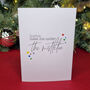 Personalised Couples Mistletoe Christmas Card And Date, thumbnail 2 of 6
