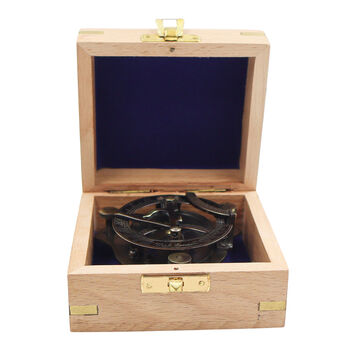 Personalised Three Inch Adjustable Gunmetal Sundial Compass Gift, 6 of 11