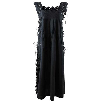 Ladies Black Sleeveless Nightdress With Side Ties 'Betty', 7 of 7
