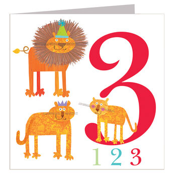 Three Lions 3rd Birthday Card, 2 of 2
