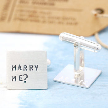 Marry Me Proposal Cufflinks. Wedding Cufflinks, 3 of 6