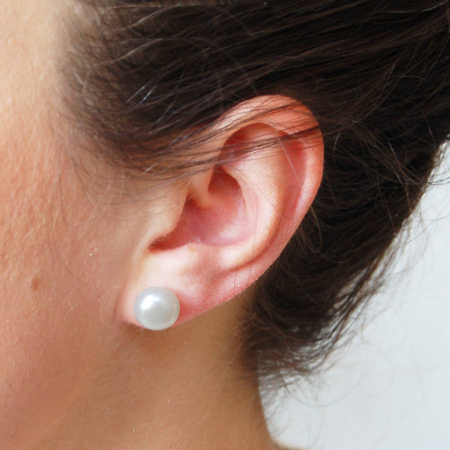 large pearl stud earrings by highland angel | notonthehighstreet.com