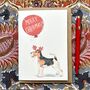 Fox Terrier Christmas Card Reindog Design, thumbnail 1 of 2