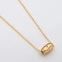 Blue Topaz 18k Gold Plated Barrel Pendant, thumbnail 2 of 3