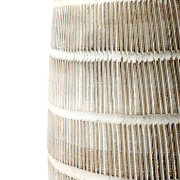 White Wash Wood Textured Table Lamp With Tall Neck, 9 of 9