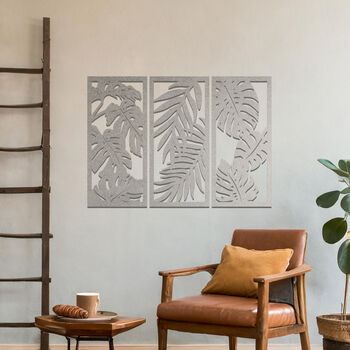 Contemporary Metal Tropical Leaf Wall Art For Modern Living Room Decor, 6 of 10
