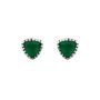 Trillion Green Onyx Silver Stud Earrings, thumbnail 4 of 9