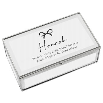 Personalised Bow Mirrored Jewellery Box Gift For Her, 4 of 6