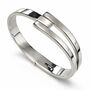 Solid Sterling Silver Chunky Interlaced Hinged Bangle, thumbnail 8 of 9