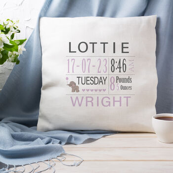New Baby Cushion Birth Announcement, 8 of 8