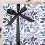 Three Sheets Of Blue Floral Wrapping Paper, thumbnail 1 of 2