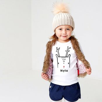 Kids Christmas Nordic Deer T Shirt, 5 of 11