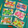 Neon Fruity Floral Birthday Six Pack, thumbnail 2 of 8