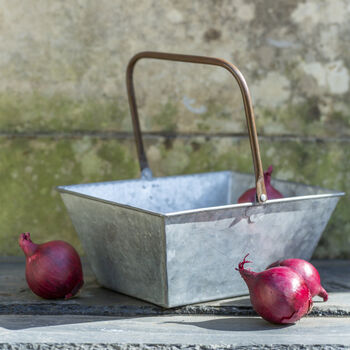 Zinc Garden Trug 25cm W/ Handle, 3 of 5