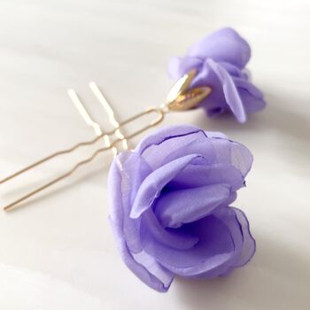 Purple Flower Hair Pin Set, 2 of 5