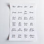Small Round White Script Waterproof Personalised Labels, thumbnail 4 of 10